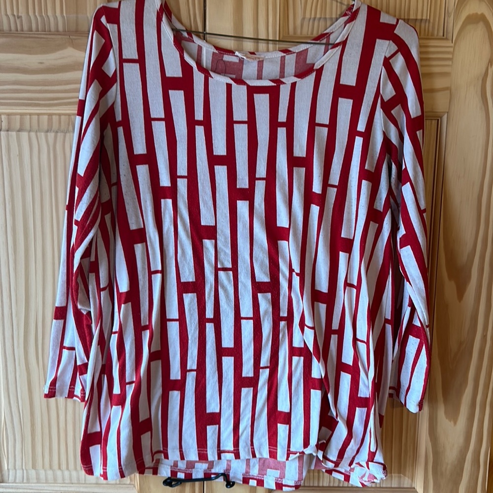 Red and white top
